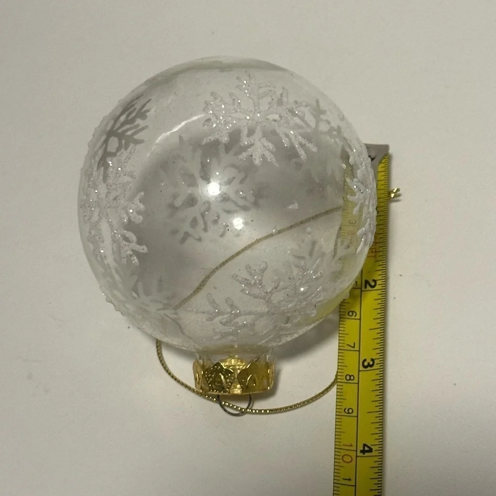 Vintage Glass Ornaments with Snowflake Design